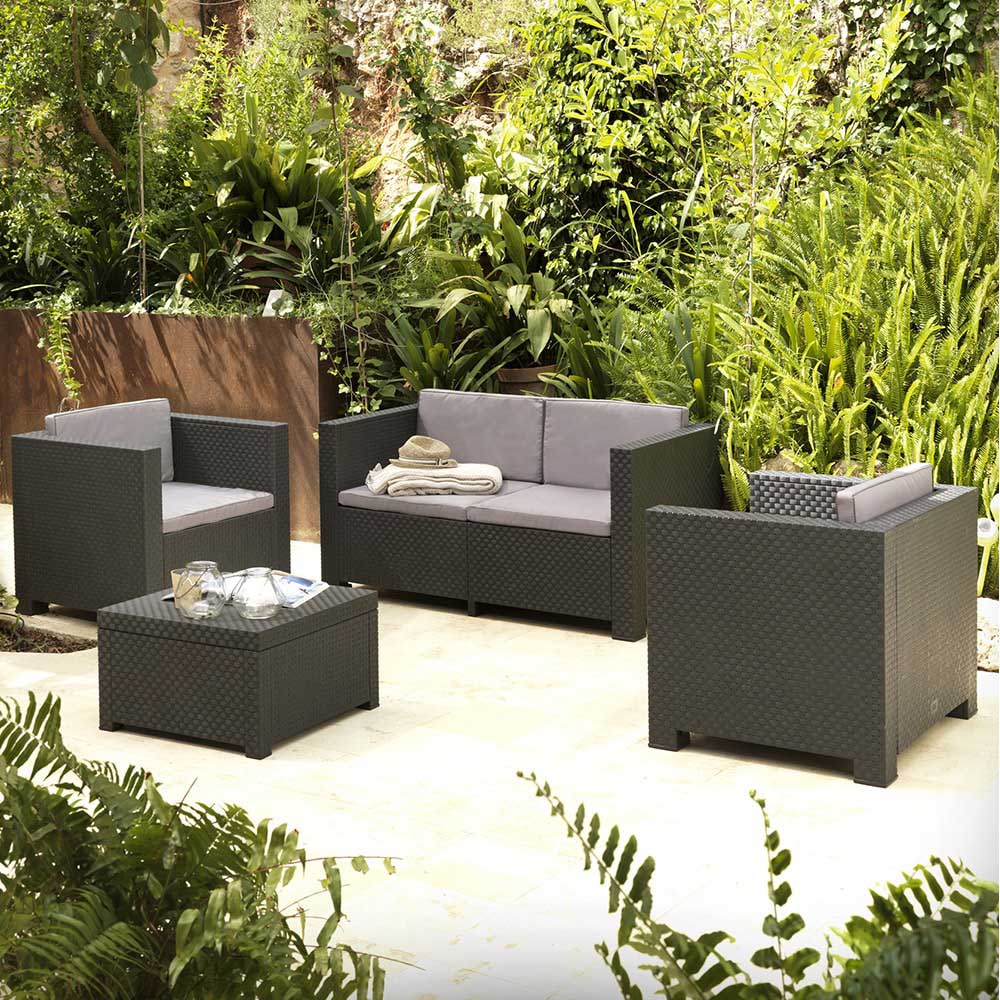 Conjunto de jardim com 2 poltronas + 1 sofá + 1 mesa de centro - Image 3