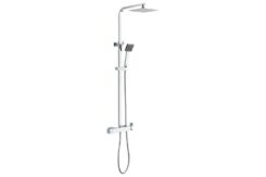 Coluna de duche com monocomando, cabeça quadrada, cromada