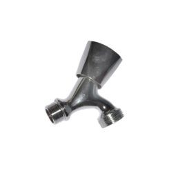 Torneira de máquina de lavar roupa simples 1 saida v/ metal cromada 1/2" - 3/4" (embalado)