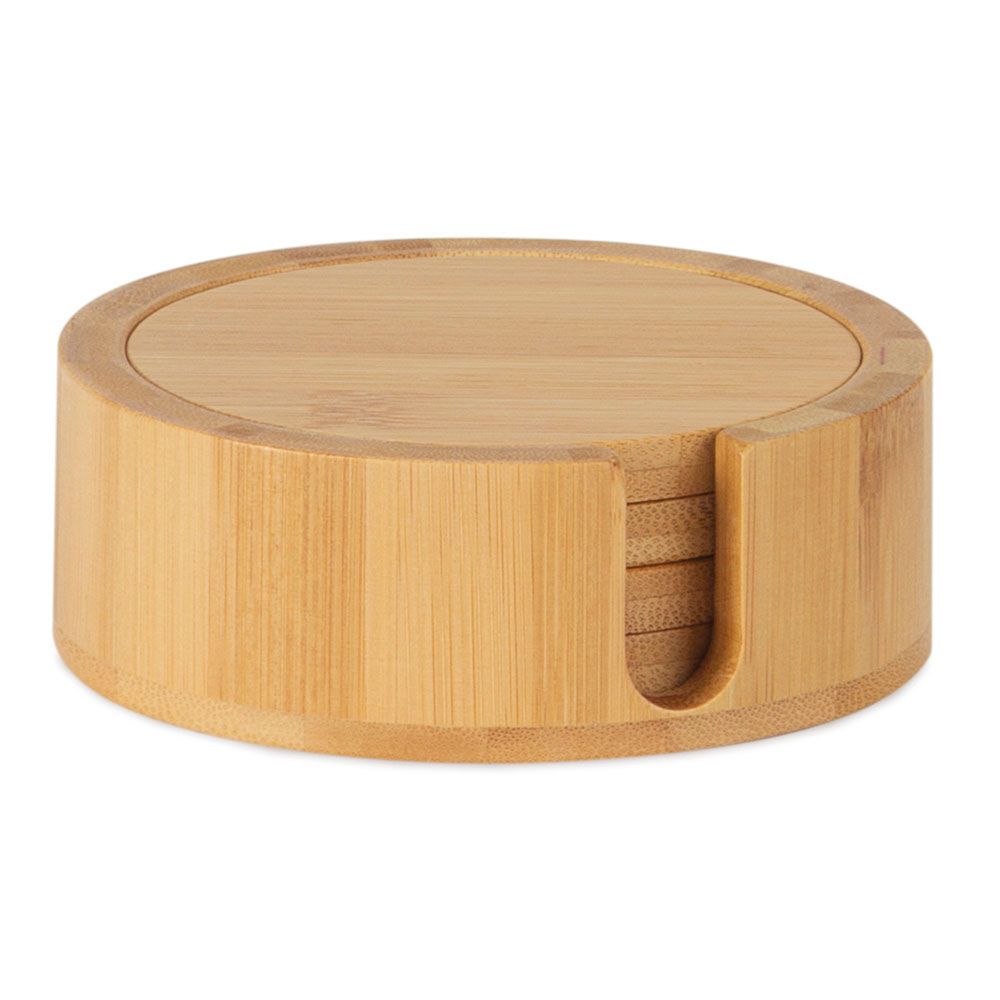 Pousa-copos bambu com suporte Ø11 x 4 cm