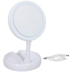 Espelho LED com ampliação dobrável 16 x 16 x 29 cm