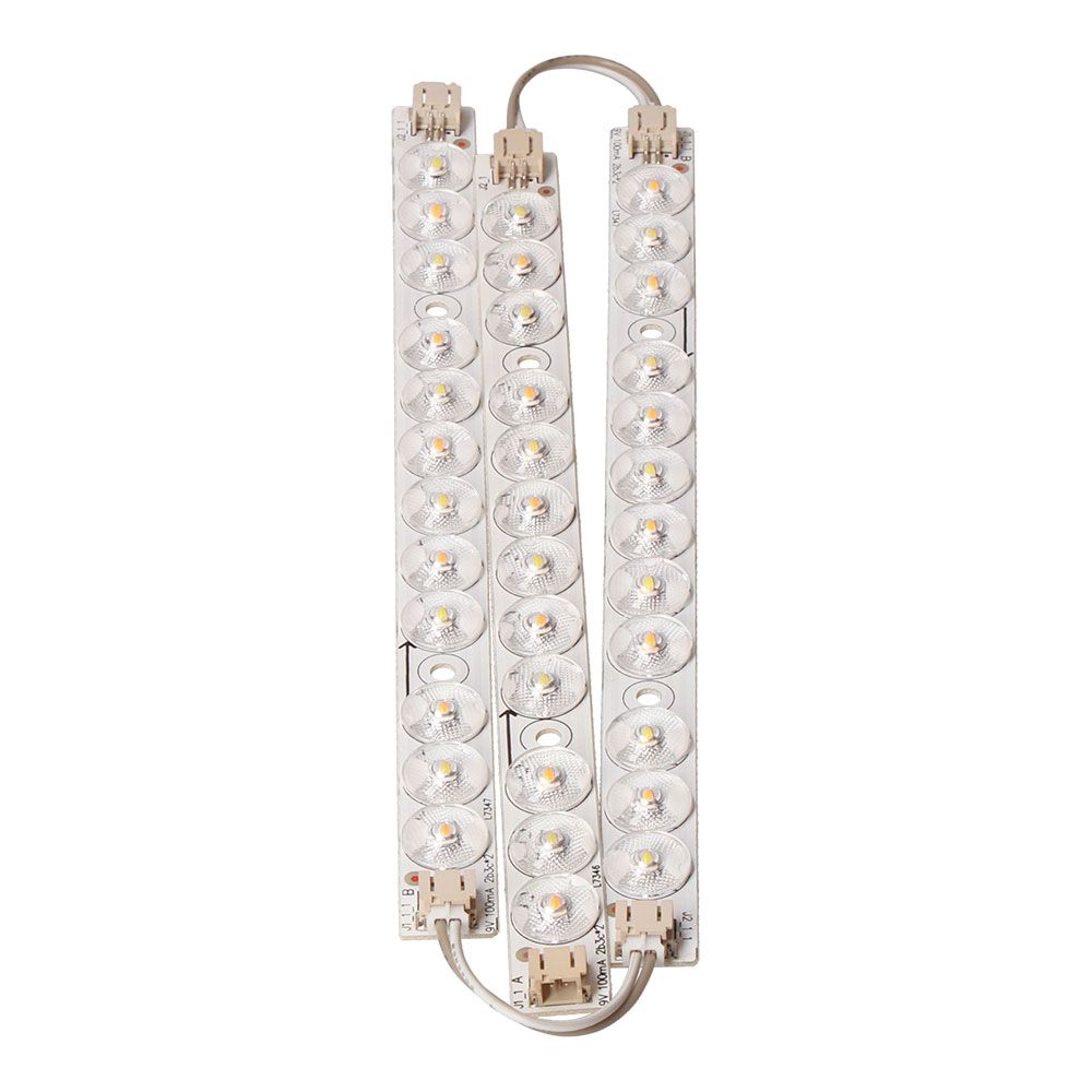 Jogo de três tiras LED sobresselente de apliques redondos e quadrados 12 W 3CCT 32574, 32577