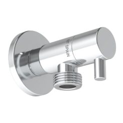 Válvula angular modelo deco com alça redonda, prateada, ½ x 3/8 POL
