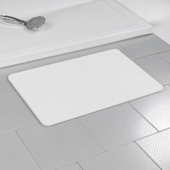 Alfombra de baño antideslizante de diatomita, blanco, 60 x 39 cm