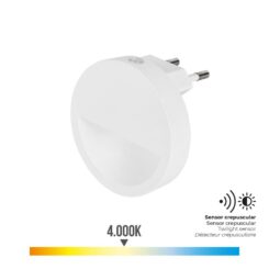 LUZ presença LED 0,5W 5lm 4000K redonda c/ visor. EDM