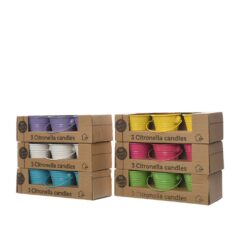 DECORIS Vela de citronela 45 g ø5 x 6,5 cm cores sortidas, 3 peças