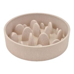 Comedouro bambu, slow, bege, 800 ml, Ø17,5 x 17,5 x 5 cm