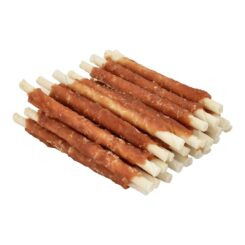 Lanche fazenda nyc, palitos de frango de 12,5 cm para cães, saco 500 g