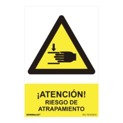 Sinal perigo "atencion riesgo de atrapamiento" (PVC 0.7mm) 30x40cm normaluz