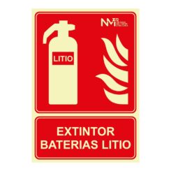 Pôster "extinção de incêndio" para baterias de lítio classe a (1 mm) 210 x 300 mm