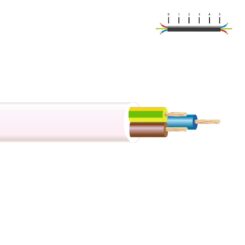 SEDILES Mangueira tubular h05vv-f 3 g 2,50 mm², branco euro/m