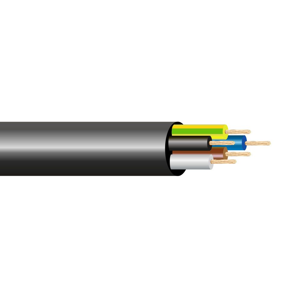 Cabo elétrico 7x0,75mm 50V preto euro/m 100m
