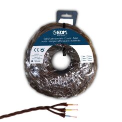 Carretel de cabo paralelo têxtil trançado H07V-k 3 g 2,50 mm² castanho, 5 m