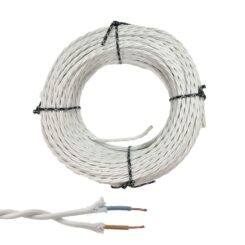 EDM Cabo paralelo têxtil trançado h05v-k 2 x 1,00 mm² branco euro/m