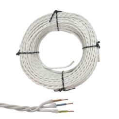 EDM Cabo paralelo têxtil trançado h05v-k 3 g 1,00 mm² branco euro/m