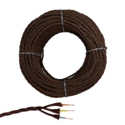 EDM Cabo paralelo têxtil trançado h05vv-f 3 g 1,50 mm² marrom euro/m