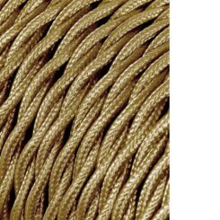 EDM Enrolador de cabo têxtil trançado h03vv-f 2 x 0,75 mm² dourado, 25 m