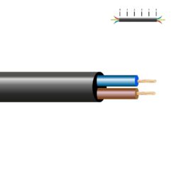 SEDILES Mangueira tubular h05vv-f 2 x 1,00 mm², preto euro/m