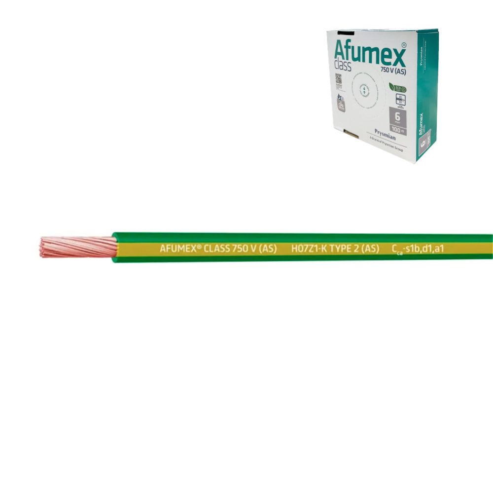 Cabo H07Z1-K(AS) 1,5 mm² amarelo/verde euro/m