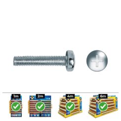 Caixa 250 unid. parafuso métrica cabeça de queijo philips din/ref 7985 Ø5x30mm zincado celo