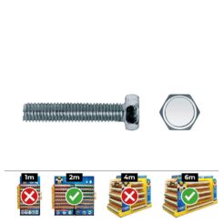 Caixa 250 unid. parafuso metrico hexagonal din/ref 933 Ø6x20mm zincado celo