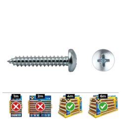 Caixa 250 unid. parafuso chapa cabeça de queijo philips din/ref 7981 4,8x50mm zincado celo
