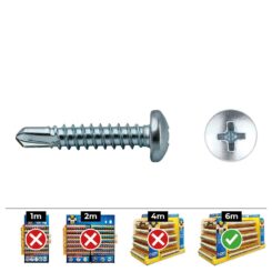 Caixa 250 unid. ponta broca cabeça de queijo (rosca da placa) philips din/ref 7504N Ø3,9x25mm zincado celo