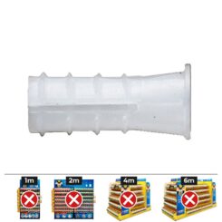 Bucha de plástico tipo B Ø10 mm, caixa 200 UDS