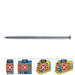 Caixa 100 unidades. parafuso de estrutura FBS 7.5-62 encerrado, zinco