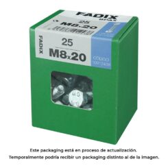 Caixa l 25 unid. parafuso metrico CAB hex+porca zinco 2M 8x20mm fadix