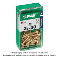 Caixa 20 unid. parafuso madeira spax cabeza plana yellox 3,5x30mm spax