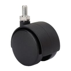 Roda giratória com espigão roscado e eixo liso, preto, carga máx. 20 kg, 6 x 15 cm, ø 4 cm