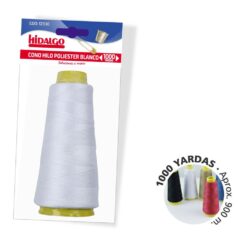 Cone de fio de poliéster 1000 jardas Hidalgo branco