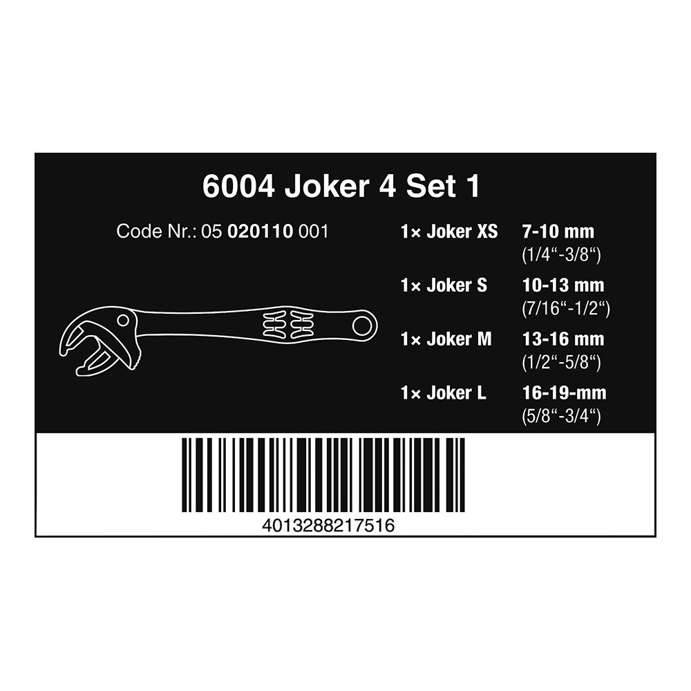 Llaves boca ajustable joker 6004, juego 4 piezas - Image 2