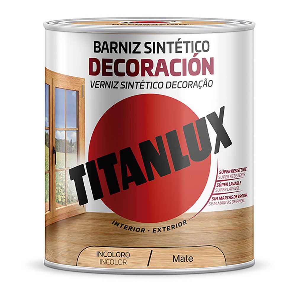 TITAN Verniz decorativo sintético incolor fosco 750 ml