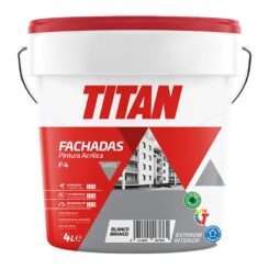 TITAN Tinta plástica estireno acrílica interior/exterior para fachadas brancas mate 4 l