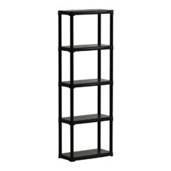 Estante de polipropileno, linha tempo, 5 prateleiras, preta, 60 x 30 x 176 cm
