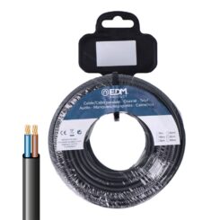 EDM Enrolador de mangueira plana h05vvh2-f 2 x 1,00 mm² preto, 10 m