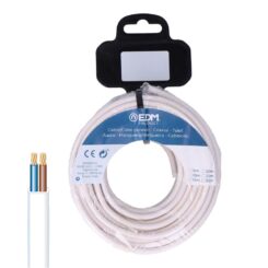 EDM Enrolador de mangueira plana h03vv-f 2 x 0,75 mm² branco, 5 m
