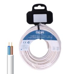 EDM Enrolador de mangueira tubular h05vv-f 2 x 1,00 mm² branco, 15 m