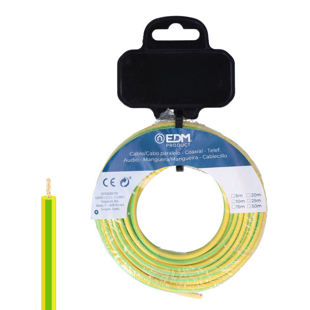 Cabo H07Z1-K 6 mm² bicolor 15 m