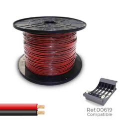 Bobine de cabo paralelo 48V 2 x 1,50 mm² vermelho/preto 500 m (bobine grande)