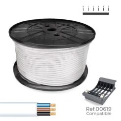 Cabo paralelo 3G 1,00 mm² branco, 300m. (bobine grande)