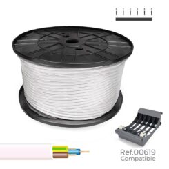 Cabo elétrico H05VV-F 3 g 2,50 mm² branco, 100m. (bobine grande)