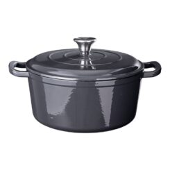 Panela em ferro fundido esmaltado cinza, ø26 x 12 cm