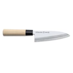 Faca nipon deba em INOX e cabo de madeira, 15 cm