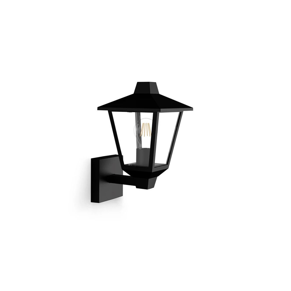 Candeeiro de parede para exterior kinno, E27, 25 W, sem lâmpada, preto, LUZ ascendente