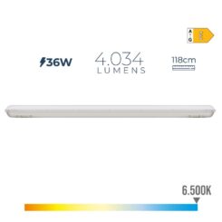 Armadura LED estanque IP65 36 W 4034 LM 6500 K LUZ fria 8,6 x 118 x 6,6 cm