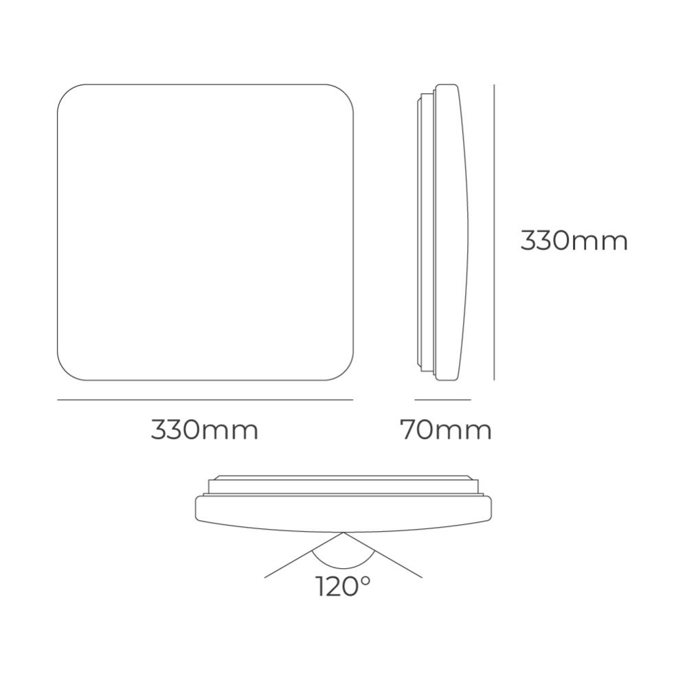 Aplique LED quadrada extraplana 18 W 3CCT 1820 LM 33 x 33 x 7 cm - Image 5