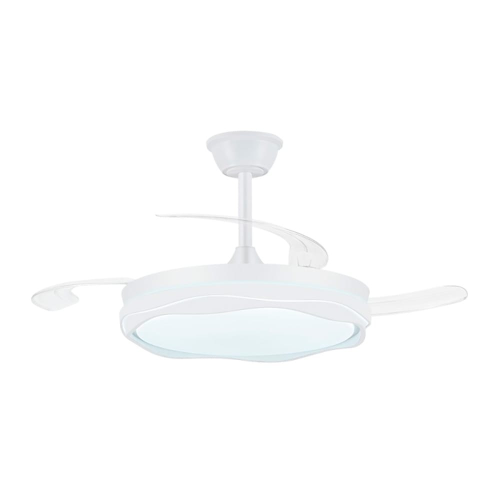 Ventilador de teto LED CCT, 3 pás retráteis 60 W, 6600 LM, branco, pás Ø106 cm, plafon Ø15 cm, altura 30,5 - 40,5 cm - Image 2